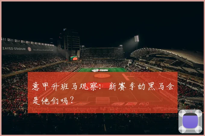意甲升班马观察：新赛季的黑马会是他们吗？